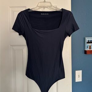 Abercrombie and Fitch soft matte seamless shortsleeve squareneck bodysuit